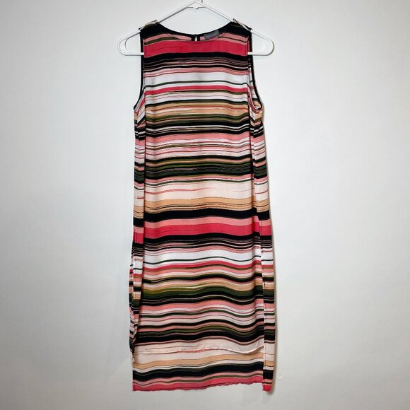 Vince Camuto  Sleeveless Maxi Tunic Dress XS Women’s Multicolor Striped Keyhole - Picture 1 of 8